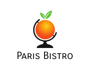 Orange Fruit Globe logo design