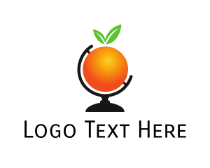 Orange Fruit Globe Logo