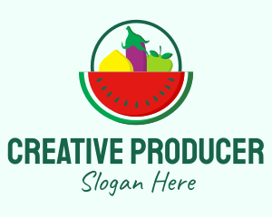 Produce Watermelon Basket logo design