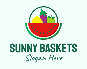Produce Watermelon Basket logo design