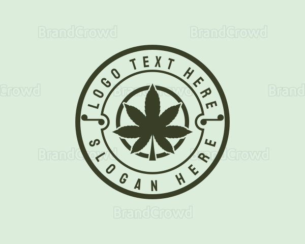 Marijuana Plantation Badge Logo