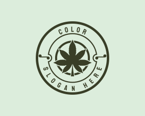 Marijuana Plantation Badge Logo
