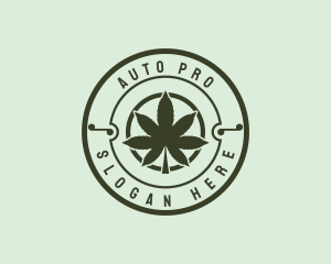 Herbal Medicine - Marijuana Plantation Badge logo design