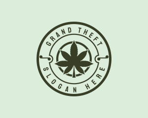 Cannabidioil - Marijuana Plantation Badge logo design