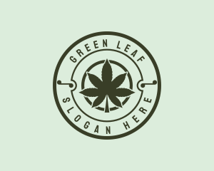 Cannabidiol - Marijuana Plantation Badge logo design