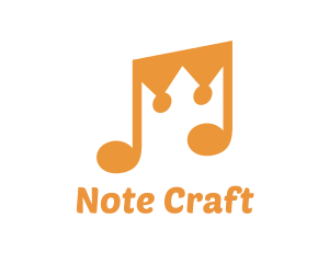 Note - Musical Note Crown logo design