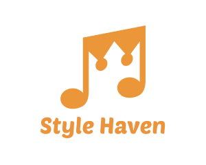 Music - Musical Note Crown logo design