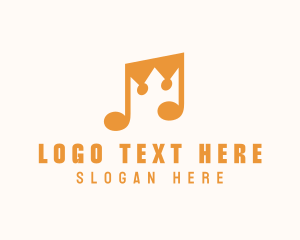 Note - Musical Note Crown logo design