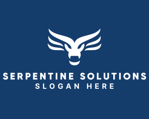 Serpentine - Dragon Face Wings logo design