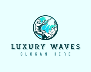 Water Skiing Surfing logo design