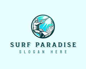 Water Skiing Surfing logo design