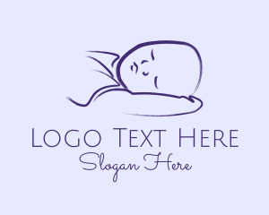 Baby Boy Sleeping Kid Logo