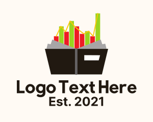 Bookkeeper - Stocks Graph Book logo design