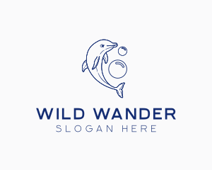 Wild Dolphin Bubbles  logo design