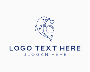 Sea - Wild Dolphin Bubbles logo design