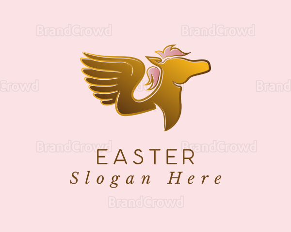 Elegant Golden Pegasus Logo