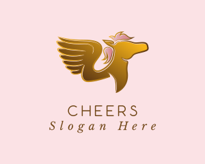 Elegant Golden Pegasus Logo