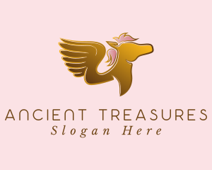 Elegant Golden Pegasus logo design