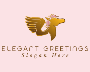 Elegant Golden Pegasus logo design