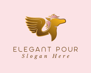 Elegant Golden Pegasus logo design