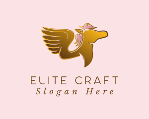 High Quality - Elegant Golden Pegasus logo design