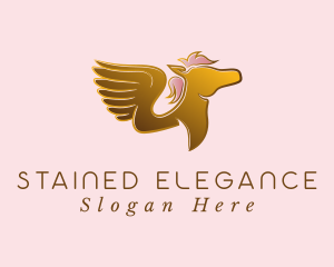 Elegant Golden Pegasus logo design