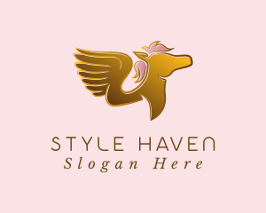 Press - Elegant Golden Pegasus logo design