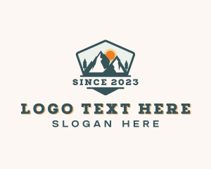 Hiking - Outdoor Forest Mountain logo design
