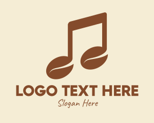 Music Lover - Brown Musical Coffee Bean logo design