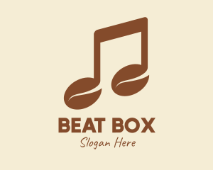 Rhythm - Brown Musical Coffee Bean logo design