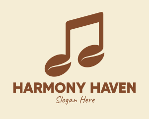 Symphony - Brown Musical Coffee Bean logo design