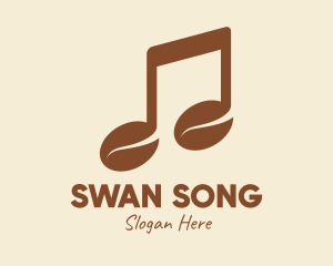 Brown Musical Coffee Bean logo design