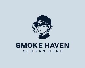 Anime Boy Smoker logo design