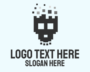Pixel Skull Game Logo