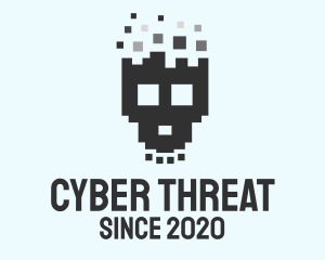 Malware - Pixel Skull Game logo design