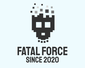 Deadly - Pixel Skull Game logo design