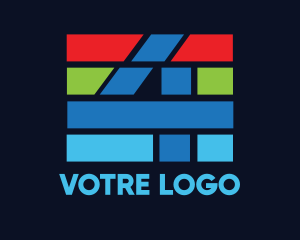 Colorful Stripe Number 4 Logo