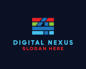 Digit - Colorful Stripe Number 4 logo design