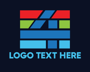 Tv Channel - Colorful Stripe Number 4 logo design