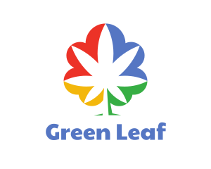 420 - Cannabis Leaf Tree logo design