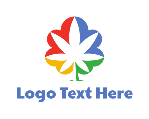 Colorful - Cannabis Leaf Tree logo design