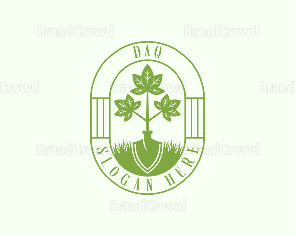 Lawn Shovel Gardening Logo