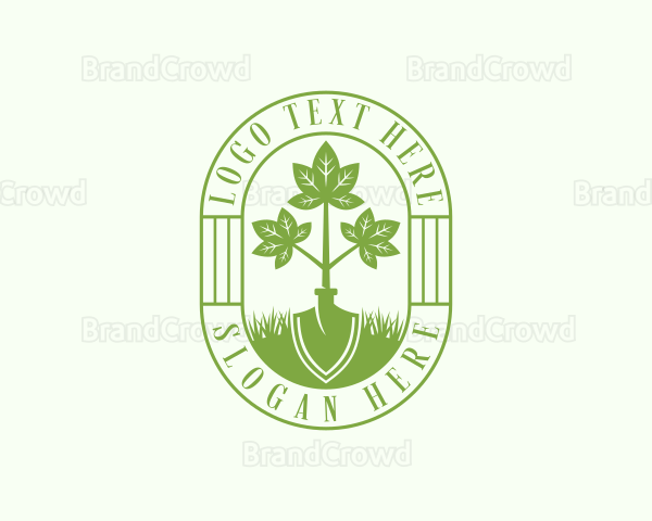 Lawn Shovel Gardening Logo