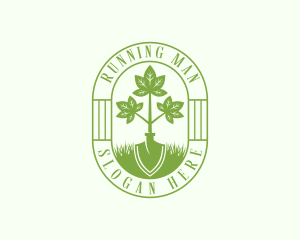 Lawn Shovel Gardening Logo