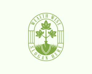 Lawn Shovel Gardening Logo
