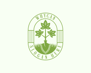 Lawn Shovel Gardening Logo
