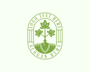 Leaf - Lawn Shovel Gardening logo design