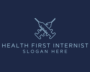 Medical Cross Syringe logo design