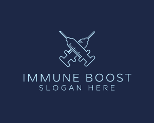 Medical Cross Syringe logo design