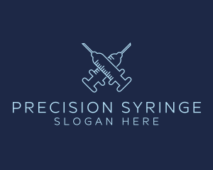 Syringe - Medical Cross Syringe logo design